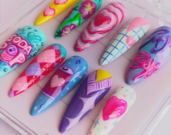 LOVE SODA POP - K Pop Demon Hunters Movie Inspired Press On Nails