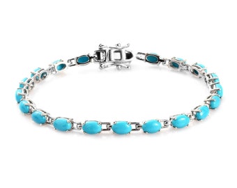 Turkos tennisarmband: 925 sterlingsilver, eleganta smycken