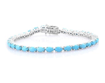 Turkos tennisarmband, 925 sterlingsilver, eleganta smycken
