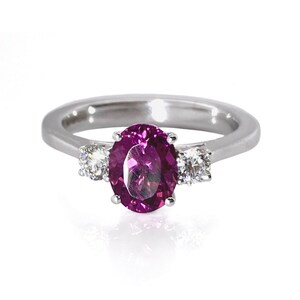 Rhodolite Garnet and Diamond Ring, Rhodolite Diamond Ring, 14K Gold Garnet Ring, Diamond Ring, 14K Gold Ring, Gift For Mom, Gift Ring