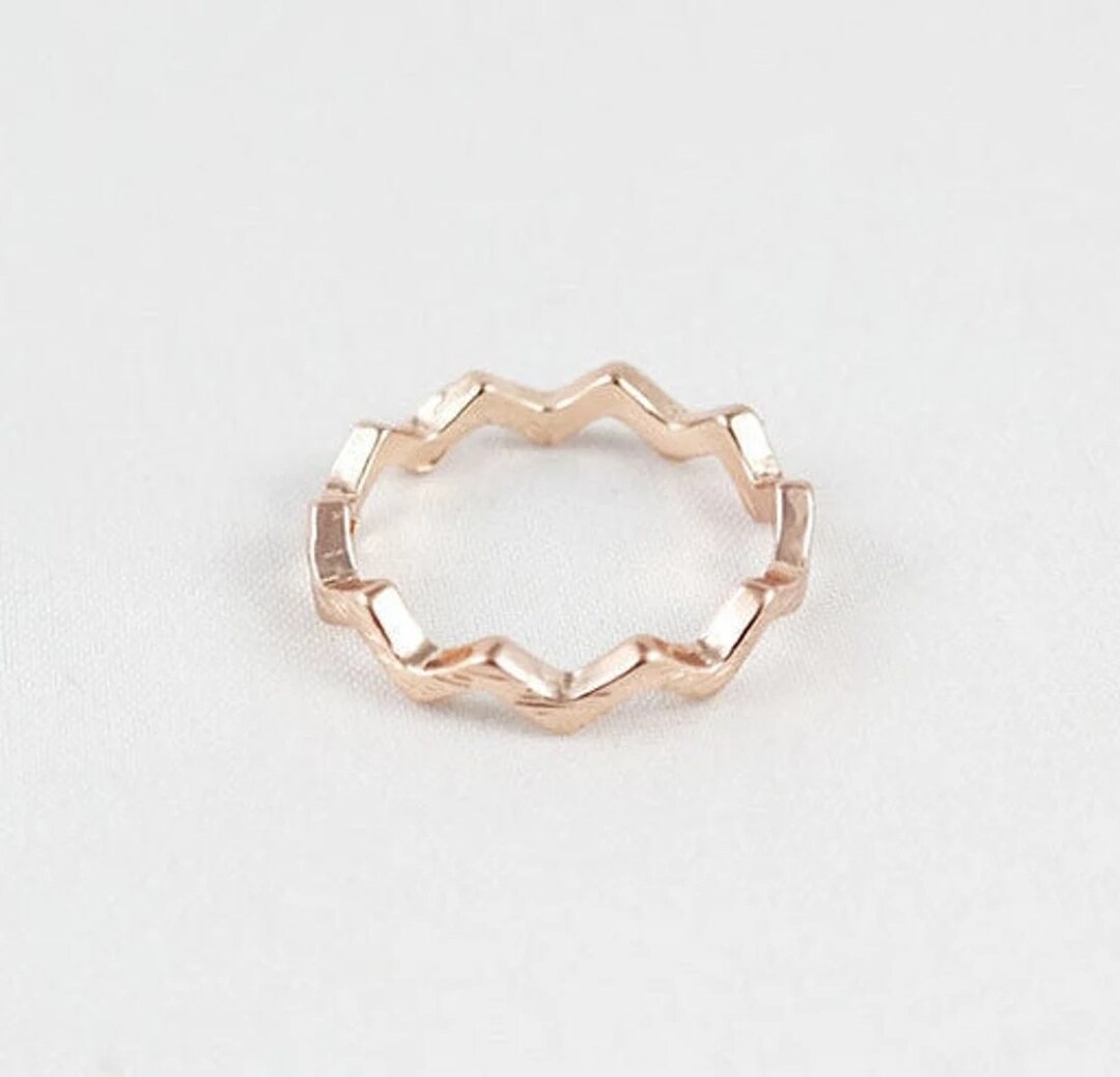 Sterling Silver Zig-zag Ring - Handmade Minimalist Jewelry - Etsy