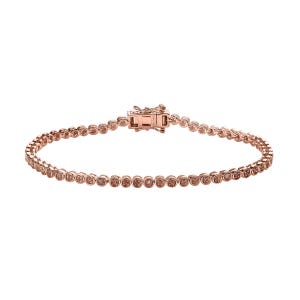 Rose Gold Natürliche Rosa Diamant Floral Tennis Armband, Rosa Diamant Armband, Vermeil Rose Gold über Sterling Silber Armband, Armbänder