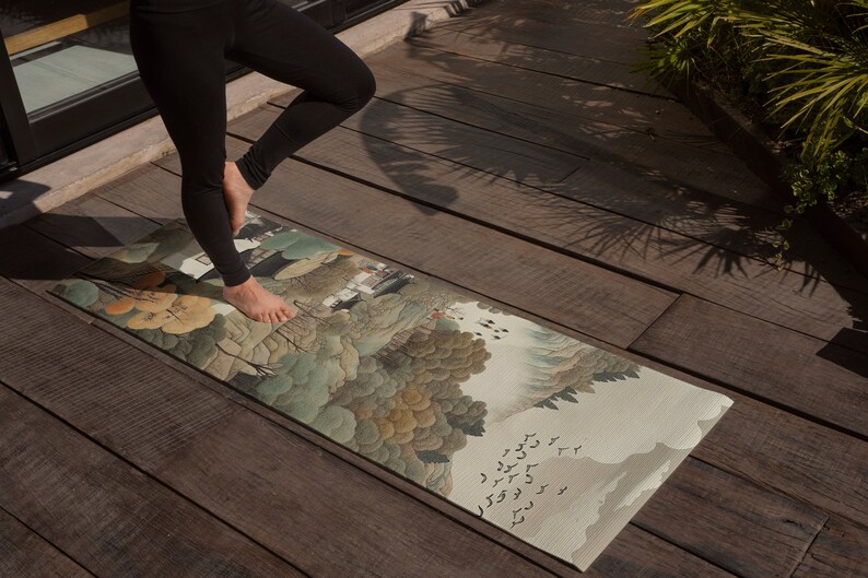 Japan Yoga Mat Japan Culture Art, Yogi Gym Fitness Workout Accessory