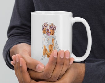 Red Merle Dad White glossy mug