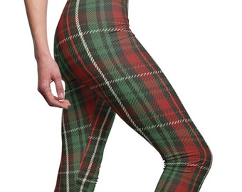 Green and Red Plaid Leggings