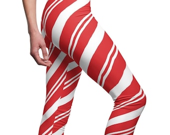 Red Candy Cane Leggings