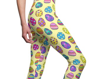 Easter Eggs Women's Casual Leggings in Yellow