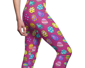 Easter Eggs Women's Casual Leggings in Dark Pink