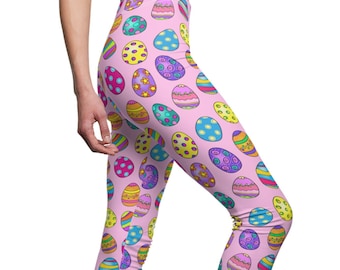 Easter Eggs Women's Casual Leggings in Pink