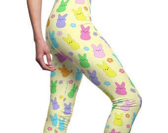 Marshmallow Bunny Women's Casual Leggings in Yellow