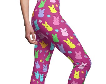 Marshmallow Bunny Women's Casual Leggings in Dark Pink