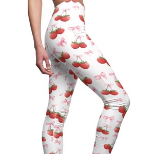 Coquette Women&#39;s Pink Bow Strawberry Leggings