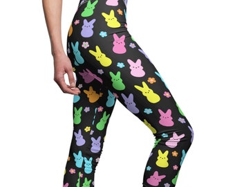 Marshmallow Bunny Women&#39;s Casual Leggings in Black