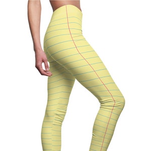 Wide Ruled Yellow School Paper Leggings