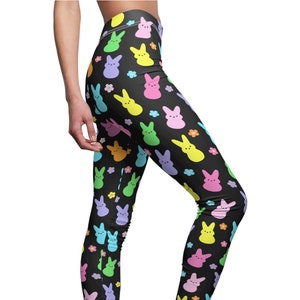 Marshmallow Bunny Women's Casual Leggings in Black