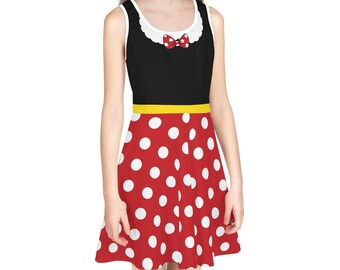 Girls Red and Black Mouse Dot Dress