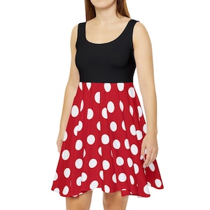 Red Mouse Dot Dress with Black Top