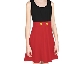 Girls Red and Black Mouse Dress