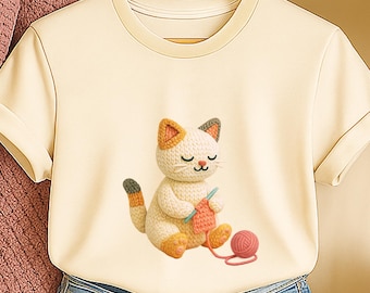 T-shirt Cat Crocheting: grappig shirt voor garenliefhebber