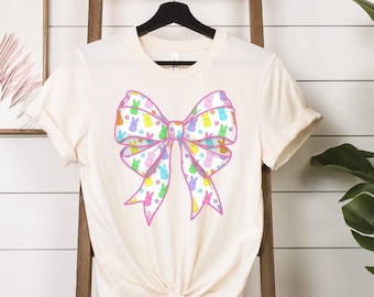 Camisa con lazo de conejito de Pascua, camiseta Coquette Peeps