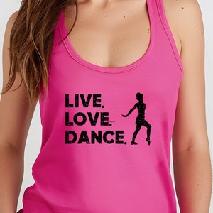 Live Love Dance Distressed Racerback Tank