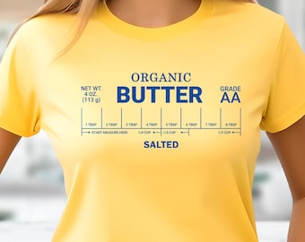 オーガニックバターTシャツ：おもしろいベーキングシャツ、グルメギフト