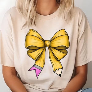 Teacher Coquette T-Shirt: Pencil Bow, Back to School Tee