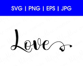 Fichiers de coupe SVG coeur d'amour : mariage, Saint-Valentin (téléchargement numérique)