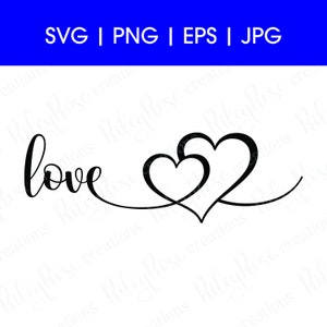 Corazón con letras de amor SVG / Archivos de corte SVG de amor y boda / SVG de San Valentín / Texto cursivo escrito a mano / DESCARGA digital