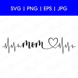 Moeder hartslag SVG | Moederhartslag jpg | Mom Heartbeat, png | Moeder hartslag eps | Digitale DOWNLOAD
