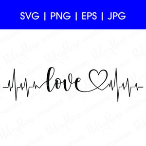 Love Heartbeat SVG | Liefdeshartslag jpg | Love Heartbeat, png-bestand | Liefdeshartslag-eps | Digitale DOWNLOAD
