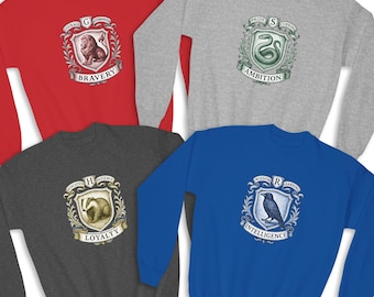 Sudadera de la Escuela Mágica para niños pequeños, camiseta de la Casa HP, camiseta de vacaciones universal, regalo del Mundo Mágico, camiseta a juego de las Casas Mágicas