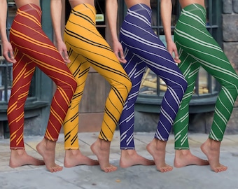 Wizard School Leggings | Wizard House Epic Vacation| Red and Gold | Yellow and Black | Blue and Bronze or Blue and Grey | Green and Silver