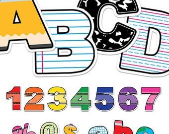 Classroom Letters and Numbers: 14 Styles, Print & Cut Files (Digital Download)