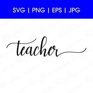 Guión de maestro SVG, PNG, jpeg, eps / Archivos de corte de svg de maestro / Svg de agradecimiento al maestro / Texto cursivo escrito a mano / DESCARGA digital