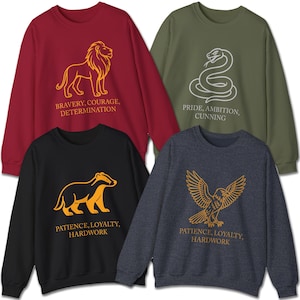 Cozy Wizarding School House Sweatshirt, HP House Shirt, Universal Vacation Shirt, Wizard World Gift, Matching Wizard Houses Shirt