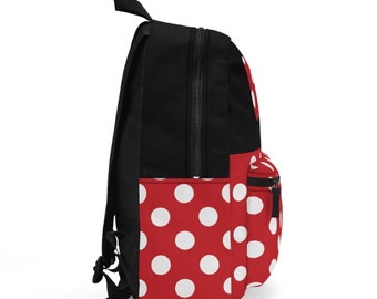 Disney Red & White Polka Dot Minnie Mouse Hooded Backpack‎ Women\'s Bag Disney Minnie Mouse Red & White Polka Dot Backpack/ Purse  main image 4