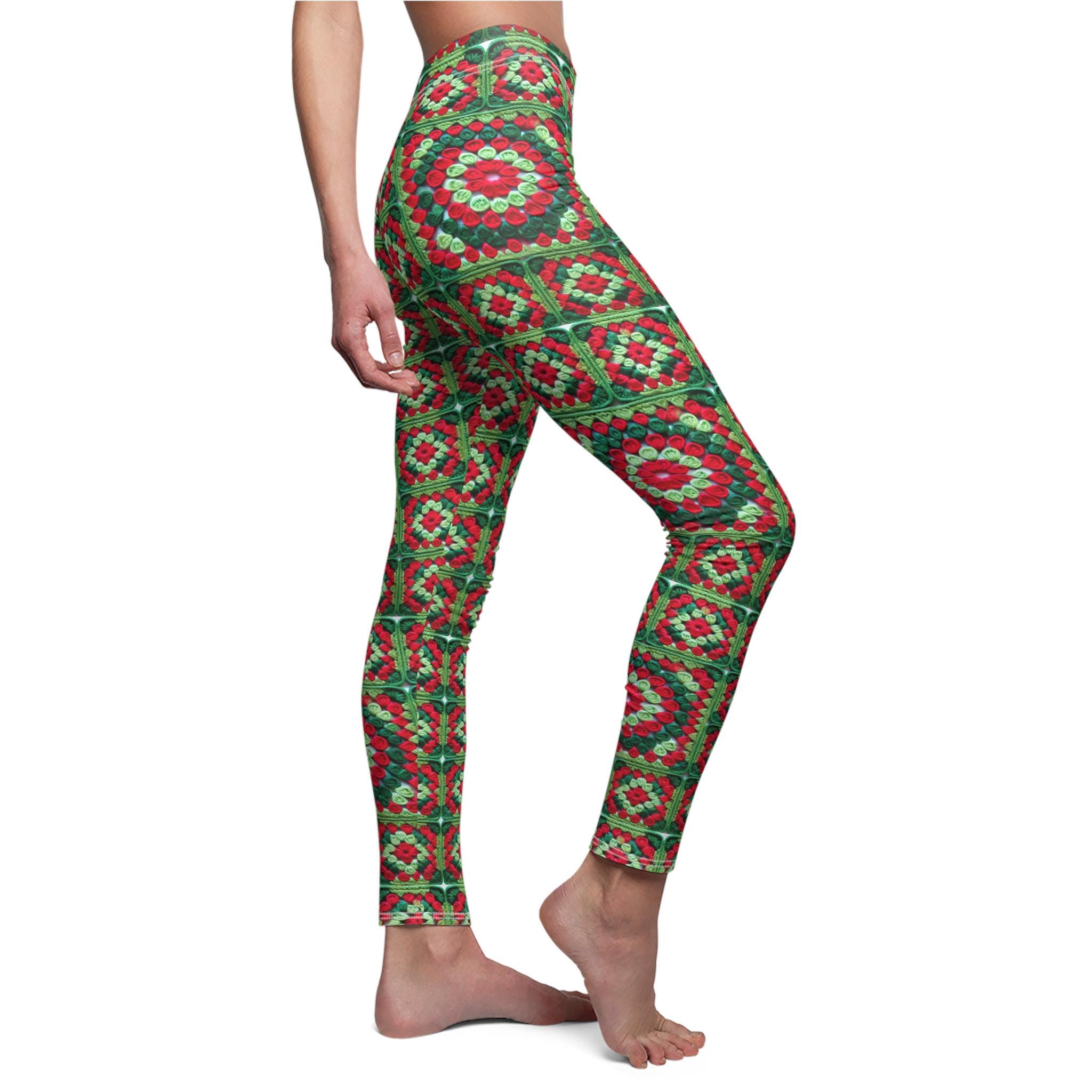 Discover Christmas Granny Square Leggings