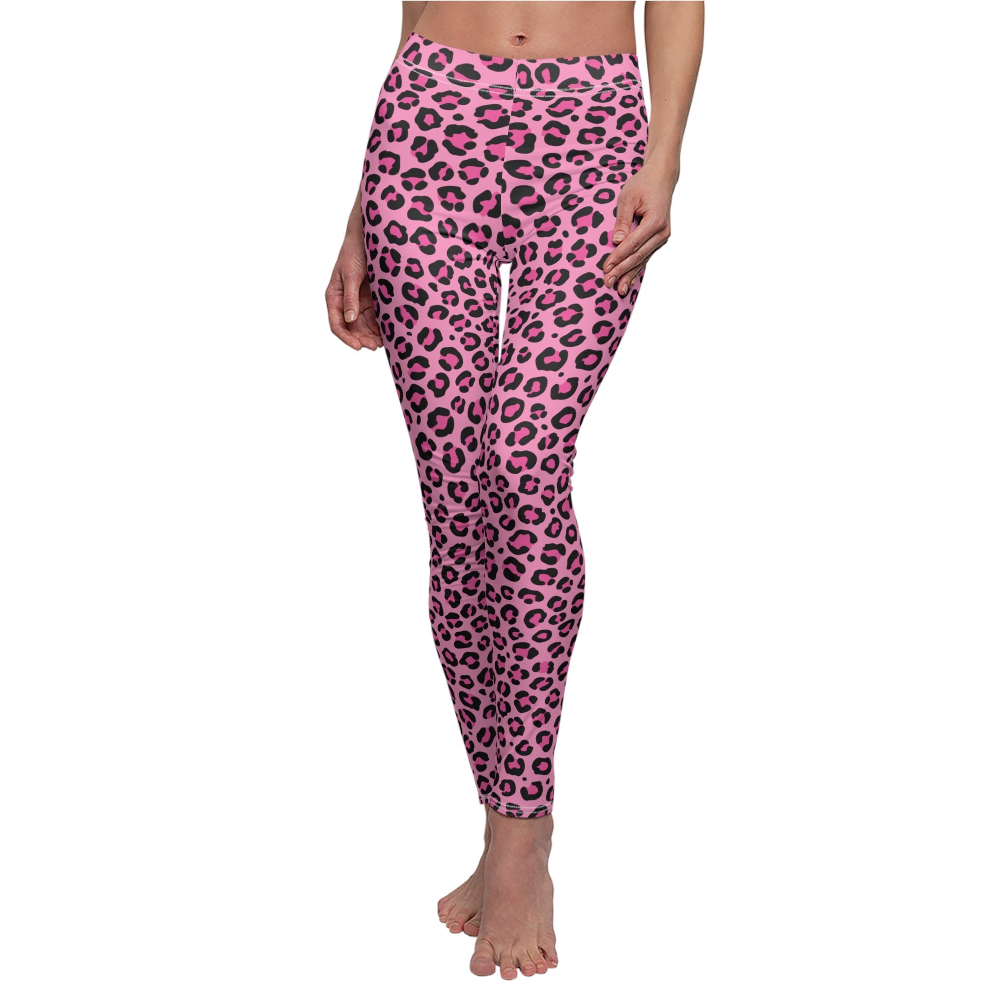 Pink Leopard Women's Casual Leggings - Etsy