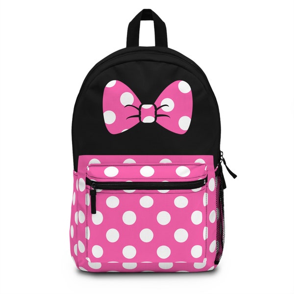 Pink Mouse Dot Backpack Bag with Bow