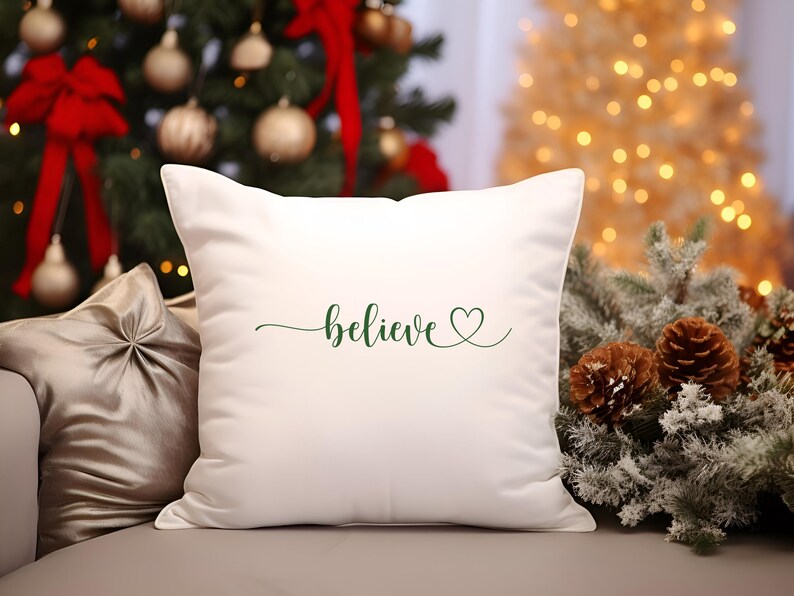 Believe Script Heart SVG: Christmas Cut File (digital Download) - Etsy