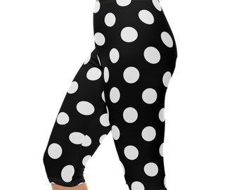 Black Mouse Dot Capri Leggings