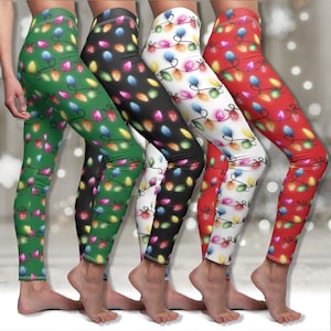 Leggings con luces navideñas brillantes