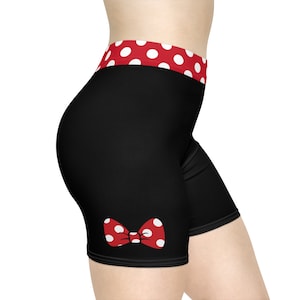 Black Mouse Shorts with Red Bows