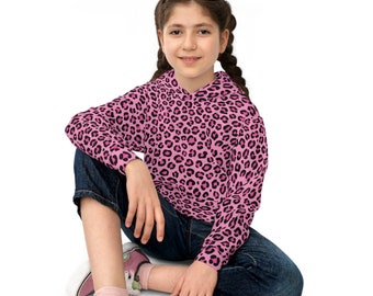 Pink Leopard Unisex Pullover Children's Hoodie