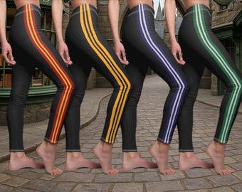 Striped Wizard Leggings | Wizard House Epic Vacation| Red and Gold | Yellow and Black | Blue and Bronze or Blue and Grey | Green and Silver