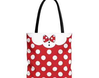 Red Mouse Dot Ruffle Tote Bag