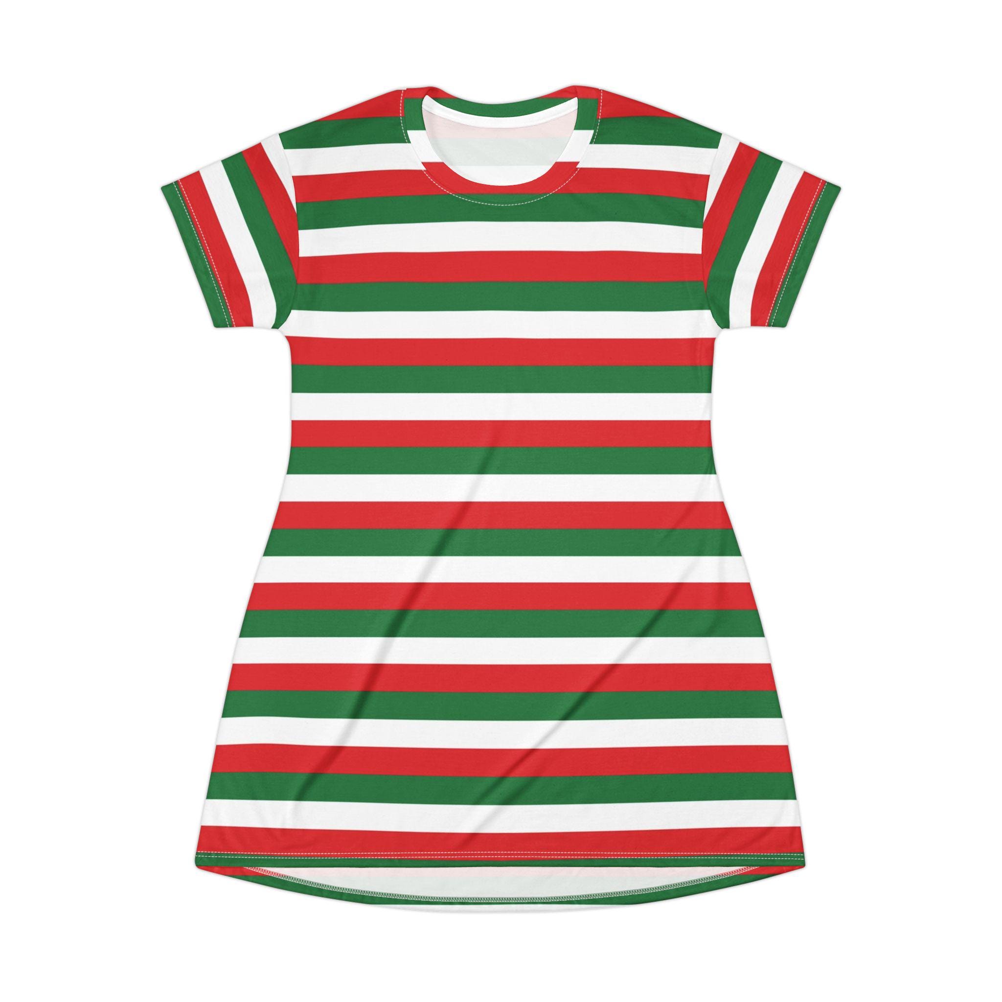 red and green striped dress Red Green Horizontal Stripe Womens Freddy Dress
