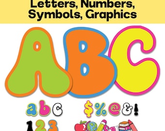 Retro Bubbly Font: Printable Letters, Numbers, Symbols (Digital Download)