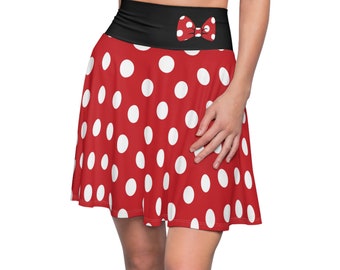 Red Mouse Dot Skirt with Cute Red Bow